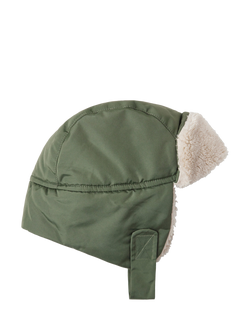 Lindex Kids' Fleece Lined Trapper Hat, Dark Dusty Khaki, Dark Dusty Khaki