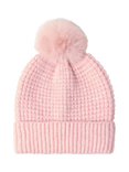 Lindex Kids' Lurex Bobble Hat, Dusty Pink
