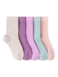 Lindex Kids' Plain Socks, Pack of 5, Light Dusty Pink