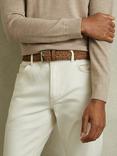 Reiss Charlie Leather Belt, Stone