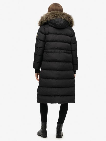 Superdry Everest Faux Fur Longline Jacket - view 2, Black