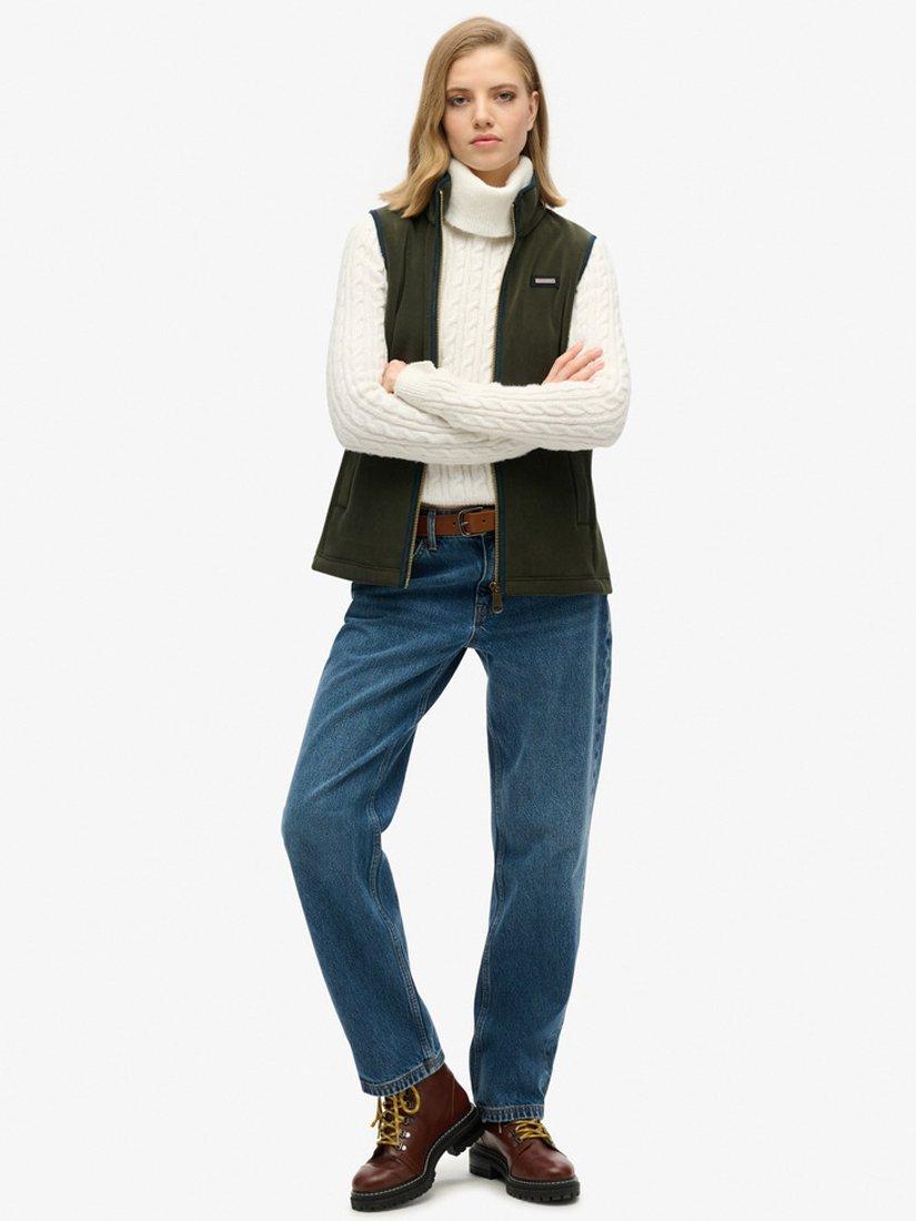 Product image 4 of 6, which shows Superdry Estate Fleece Gilet, Surplus Goods Green, 8
