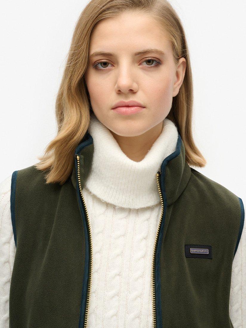 Product image 5 of 6, which shows Superdry Estate Fleece Gilet, Surplus Goods Green, 8