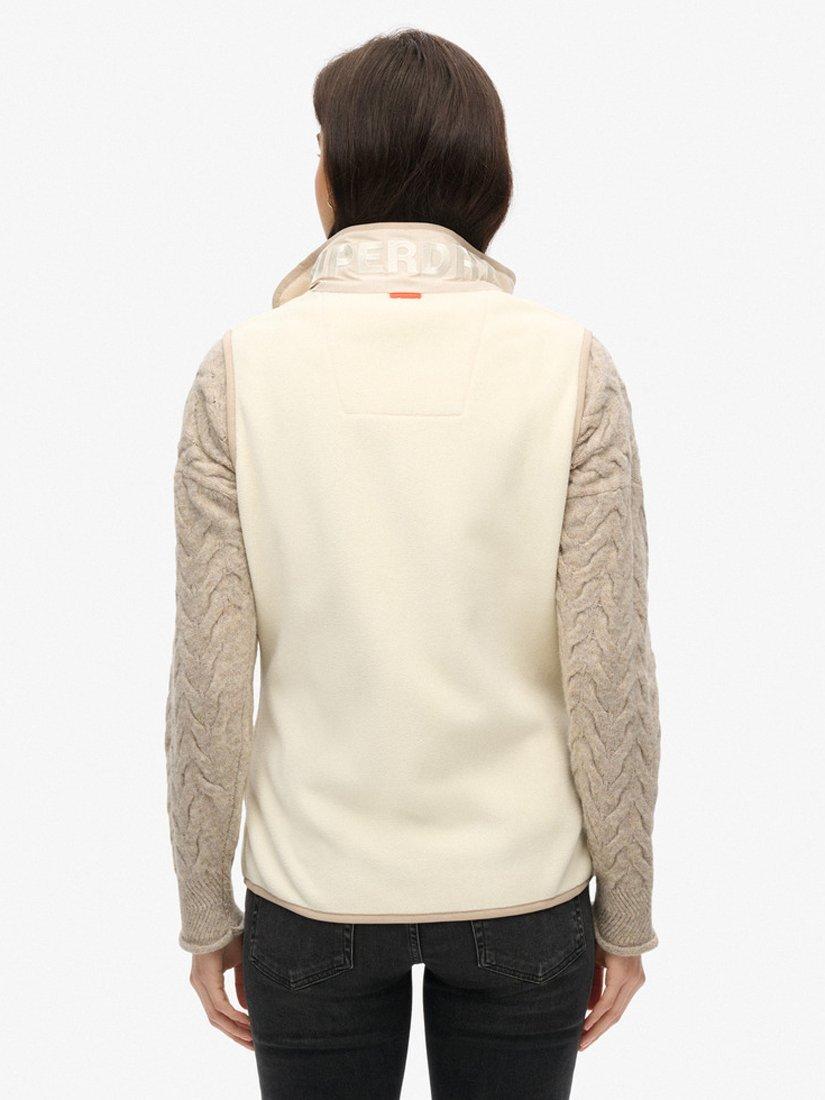 Product image 2 of 6, which shows Superdry Active Fleece Gilet, Rice White, 8