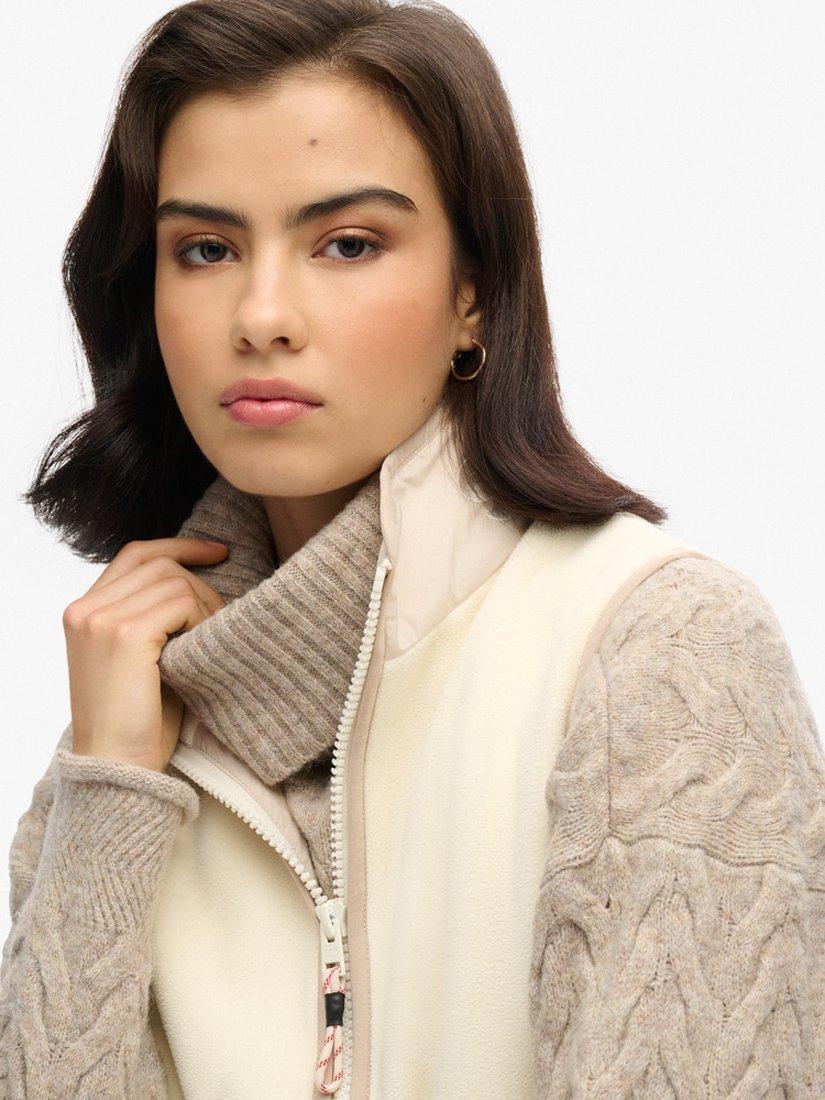 Product image 4 of 6, which shows Superdry Active Fleece Gilet, Rice White, 8