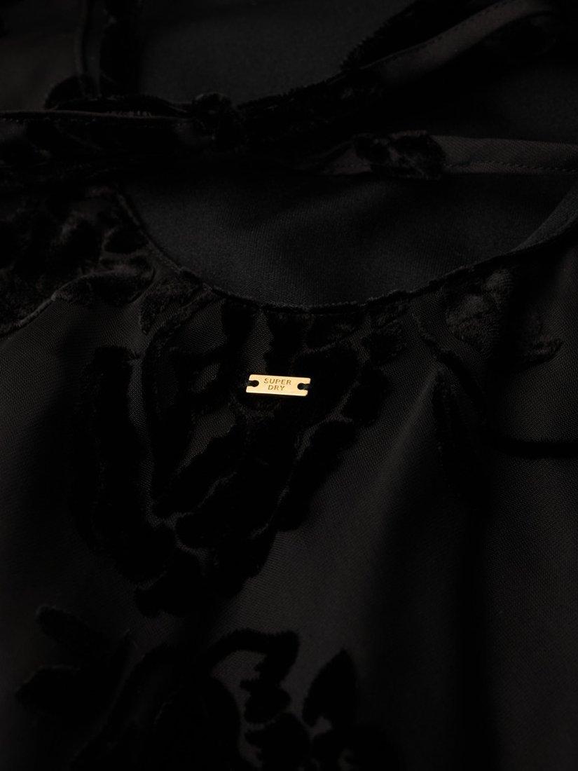 Product image 5 of 5, which shows Superdry Devore Cowl Neck Midi Slip Dress, Black, 8
