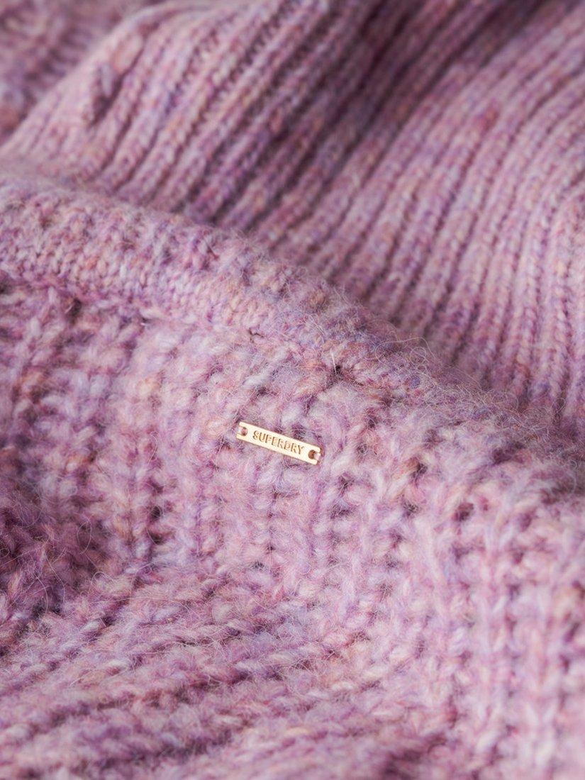 Product image 5 of 5, which shows Superdry Brushed Rib Slouch Neck Jumper, Dusty Rose Twist, 6-8