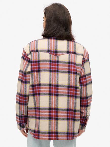 Superdry Borg Check Overshirt - view 2, Brown/Purple/Yellow