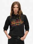 Superdry Tattoo Script Graphic Hoodie, Black