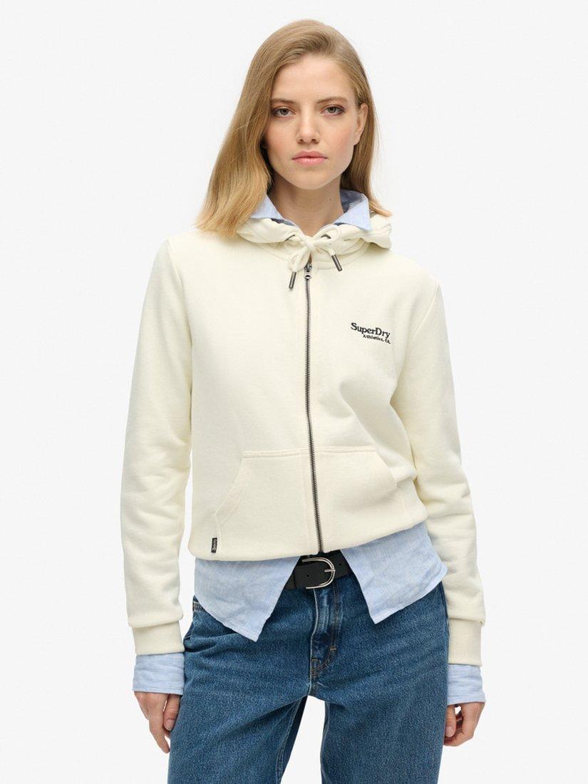 Product image 1 of 5, which shows Superdry Estate Full Zip Fleece, Off White, 8