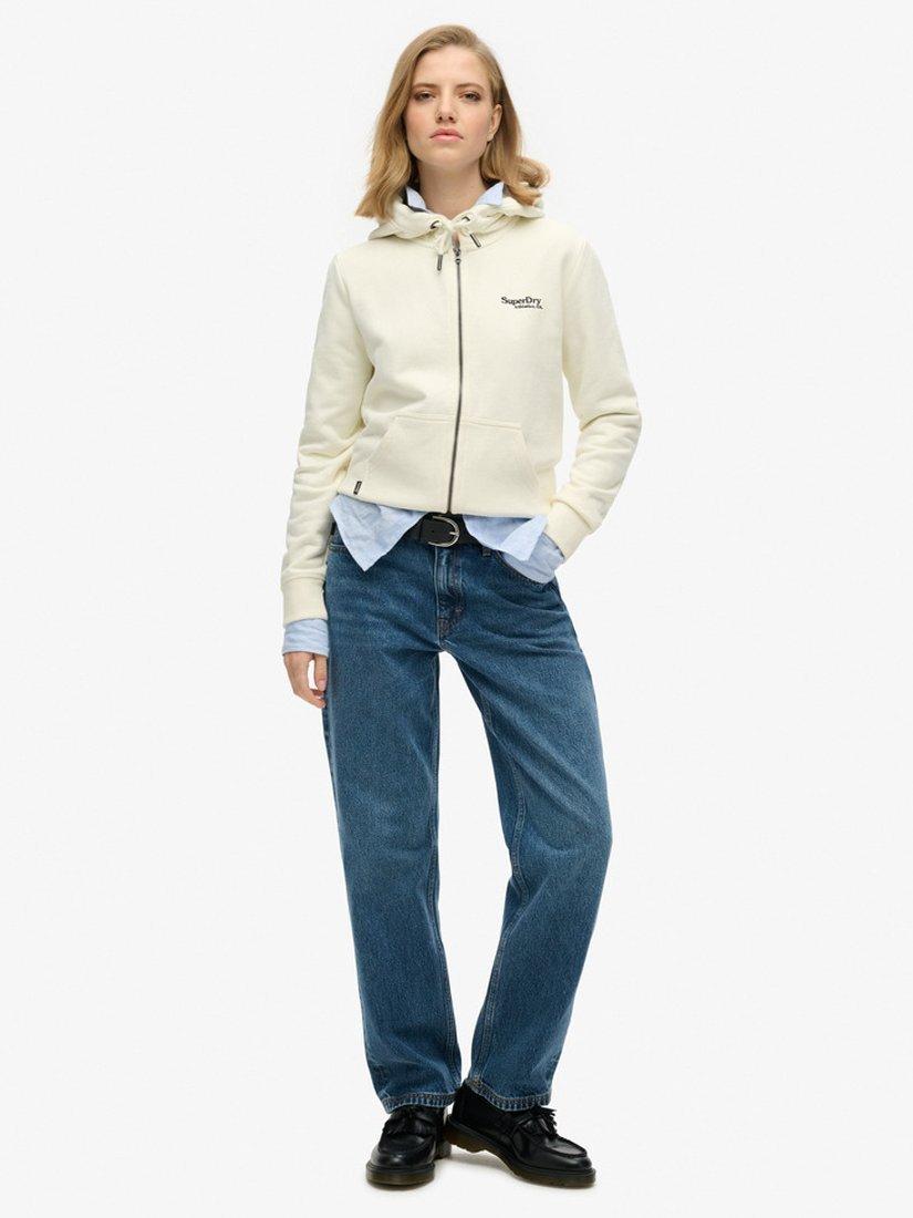 Product image 3 of 5, which shows Superdry Estate Full Zip Fleece, Off White, 8