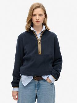 Superdry Estate Half Zip Fleece, Eclipse Navy