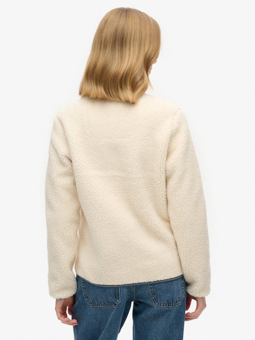 Product image 2 of 7, which shows Superdry Outdoor Full Zip Fleece, Ecru, 8