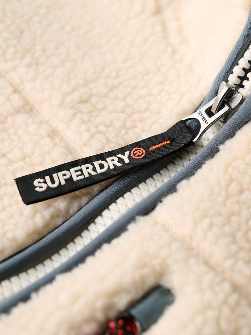Product image 4 of 7, which shows Superdry Outdoor Full Zip Fleece, Ecru, 8