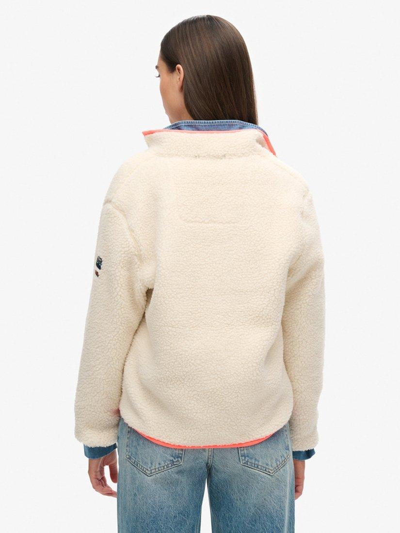 Product image 2 of 6, which shows Superdry Outdoor Half Zip Fleece, Ecru, 8