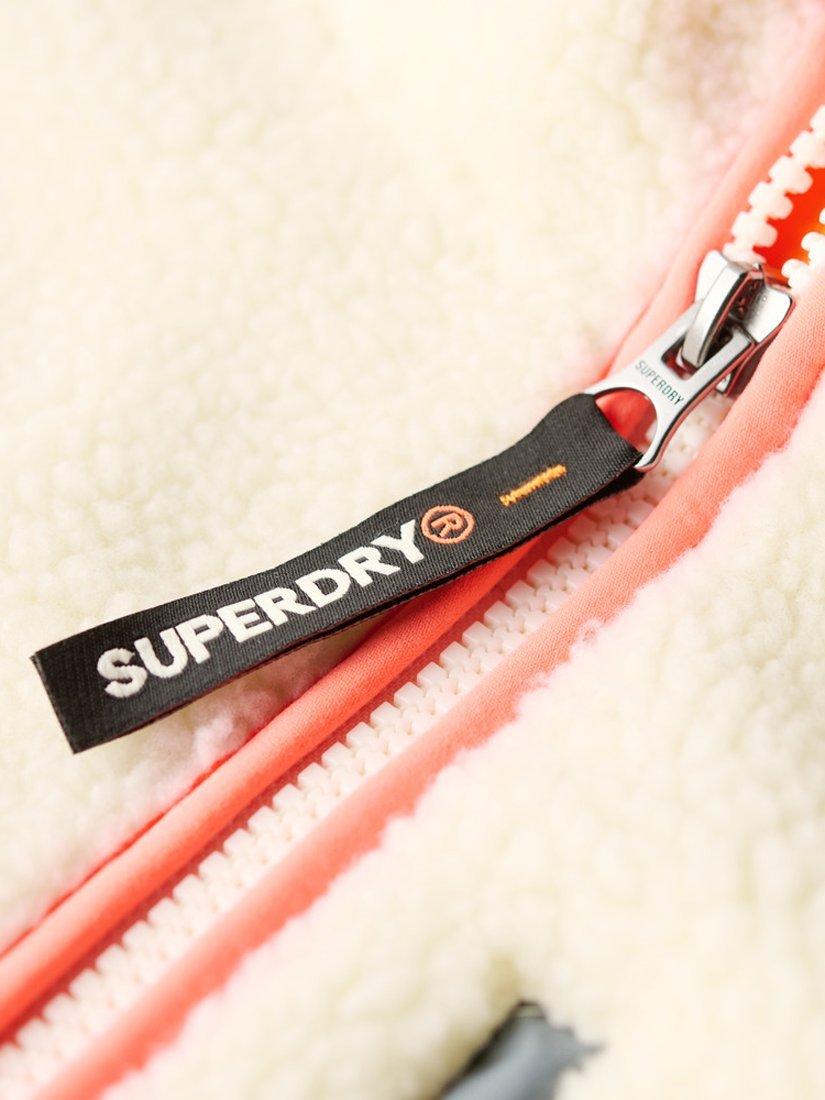 Product image 4 of 6, which shows Superdry Outdoor Half Zip Fleece, Ecru, 8