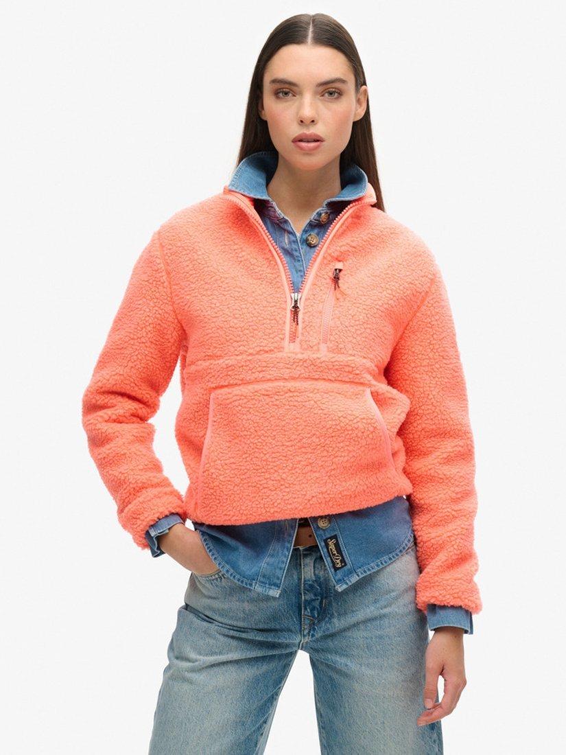 Product image 1 of 4, which shows Superdry Outdoor Half Zip Fleece, Pastelline Coral, 8