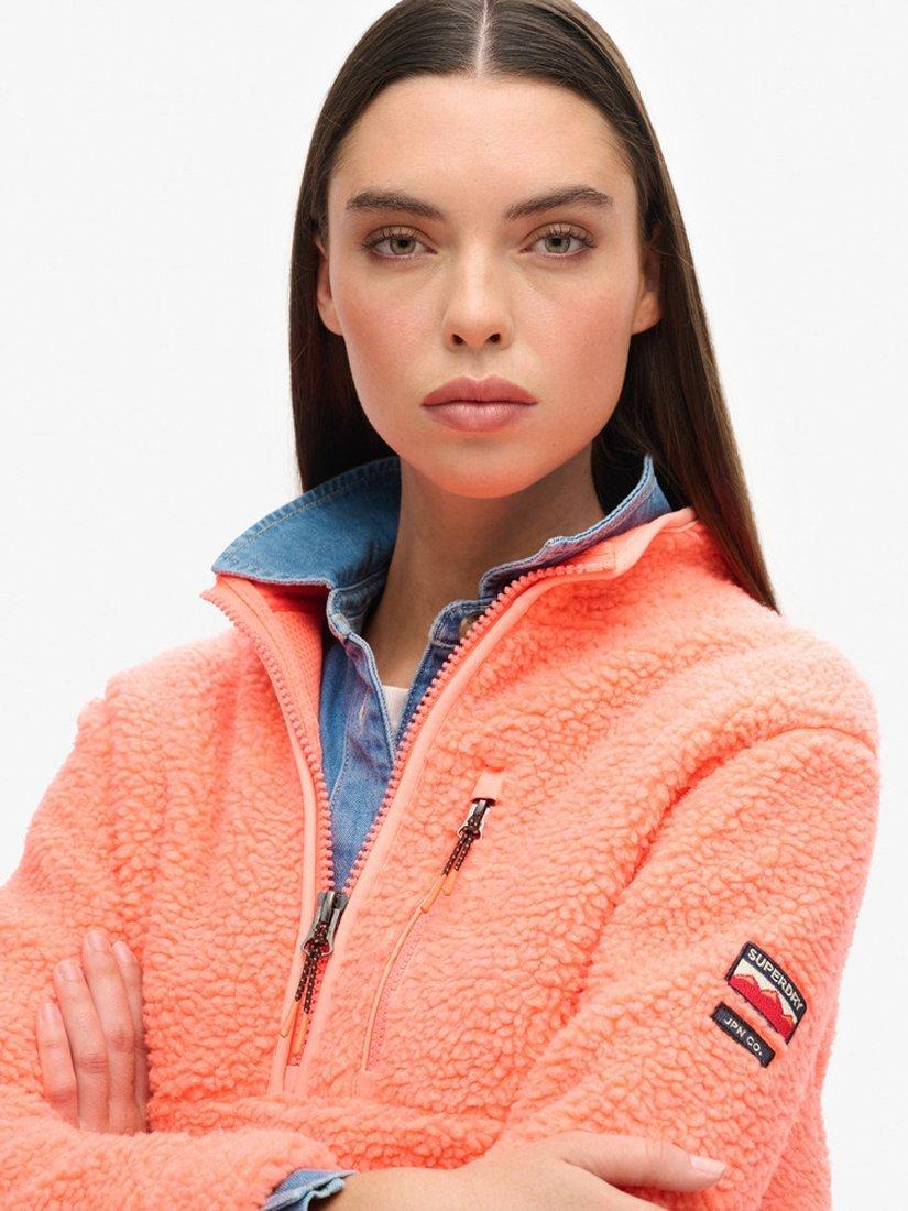 Product image 4 of 4, which shows Superdry Outdoor Half Zip Fleece, Pastelline Coral, 8