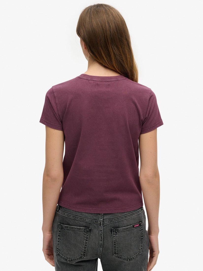 Product image 2 of 5, which shows Superdry Tattoo Rhinestone T-Shirt, Fig Purple, 8