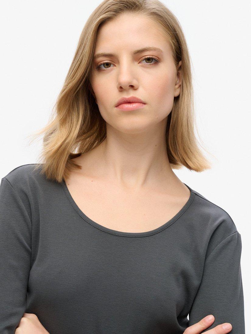 Rib Scoop neck long sleeved - Night Sky