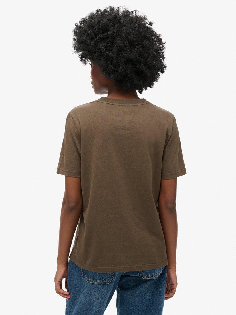 Product image 2 of 5, which shows Superdry  Embellished Graphic T-Shirt, Deep Khaki Green, 8