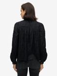 Superdry Woven Lace Long Sleeved Blouse, Black