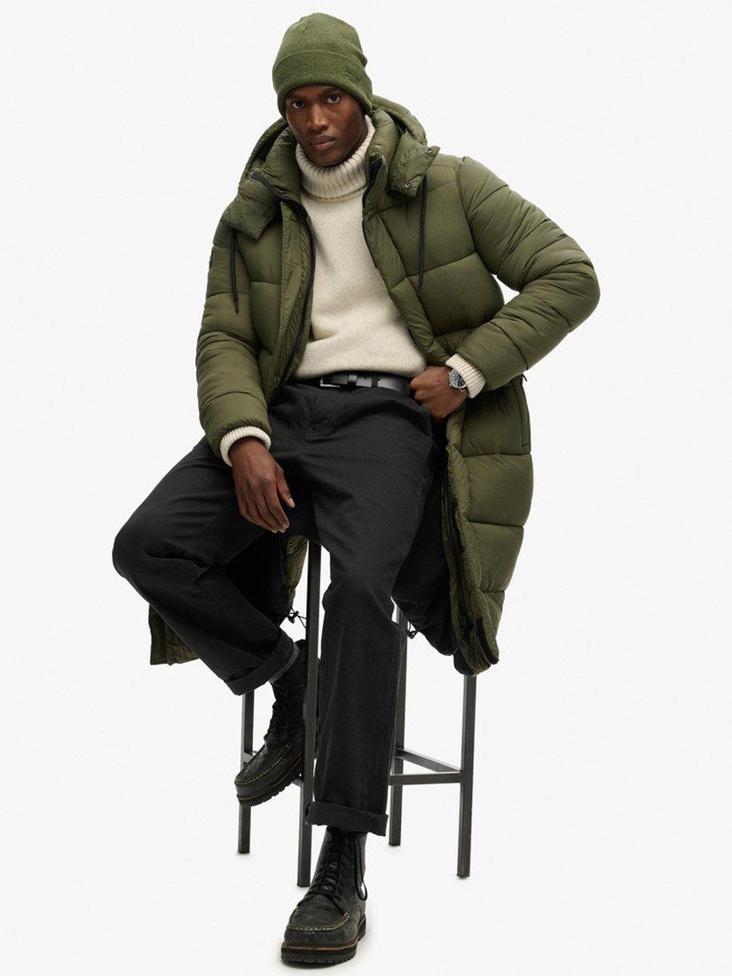 Product image 2 of 3, which shows Superdry Organic Cotton Beanie, Deep Army Green Marl