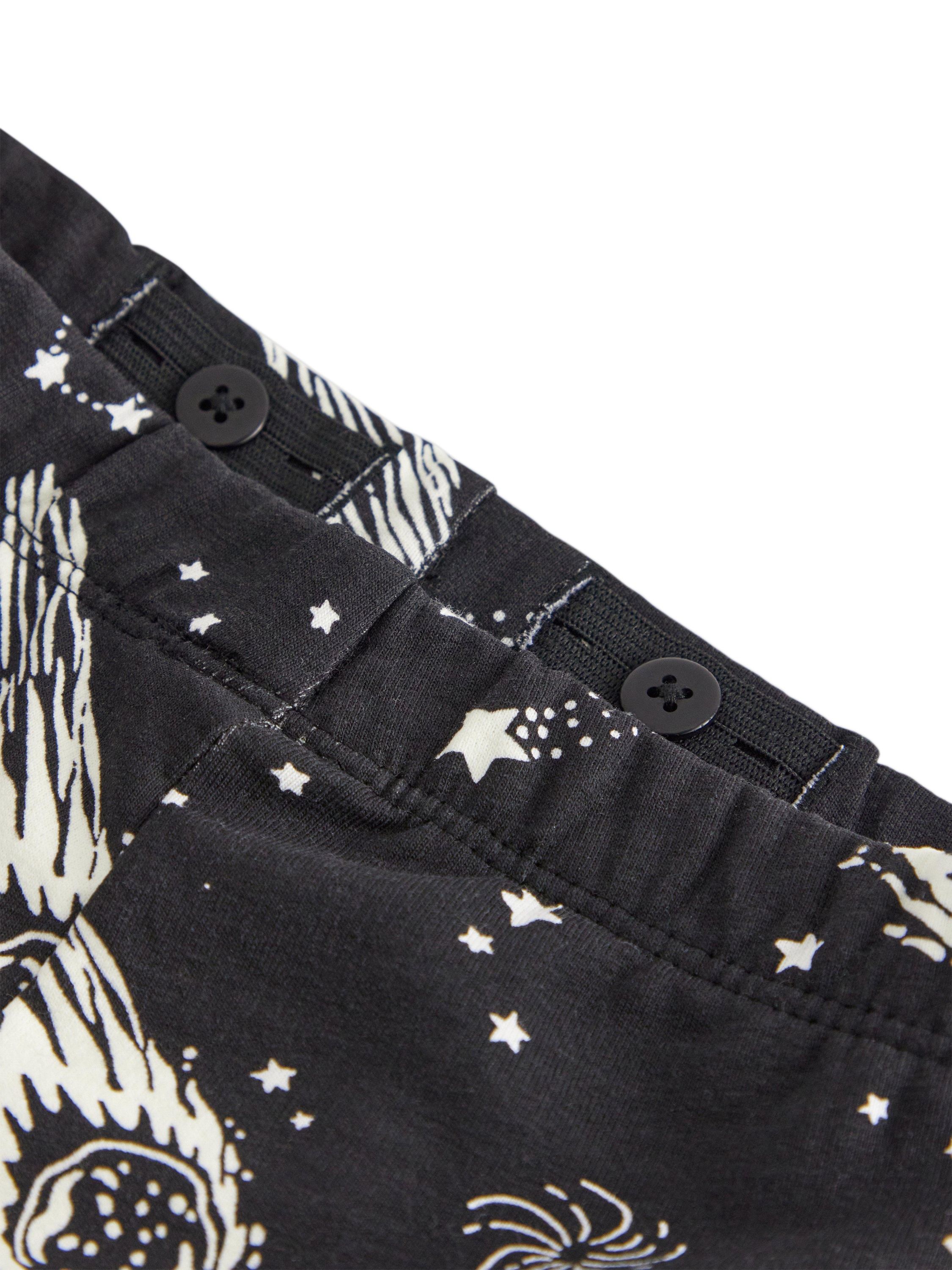 Product image 3 of 3, which shows Lindex Kids' Space Print Leggings, Black, 2-3 years