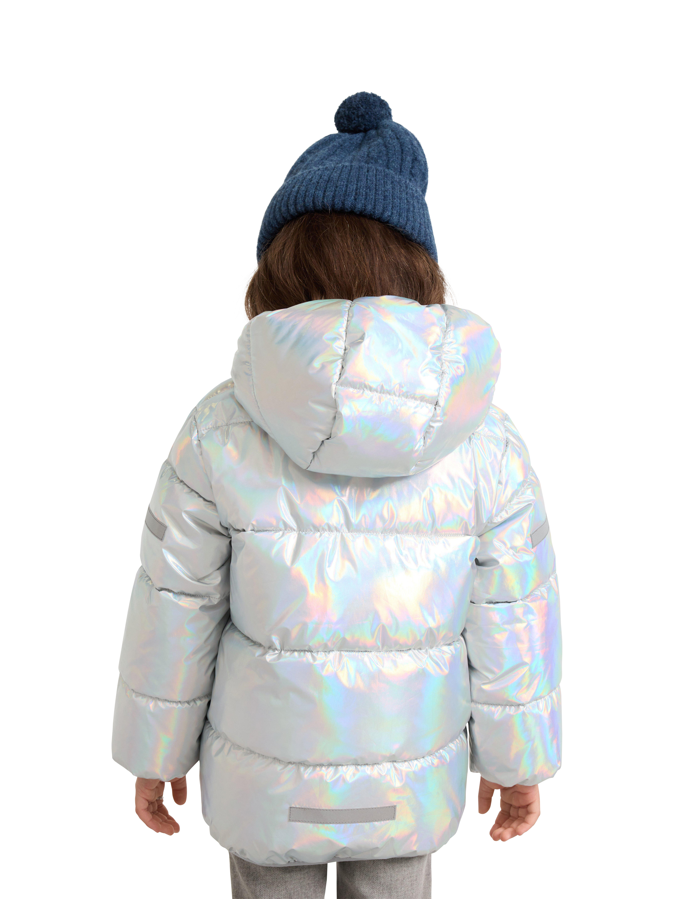 Product image 2 of 6, which shows Lindex Kids' Hooded Puffer Jacket, Silver, 2-3 years