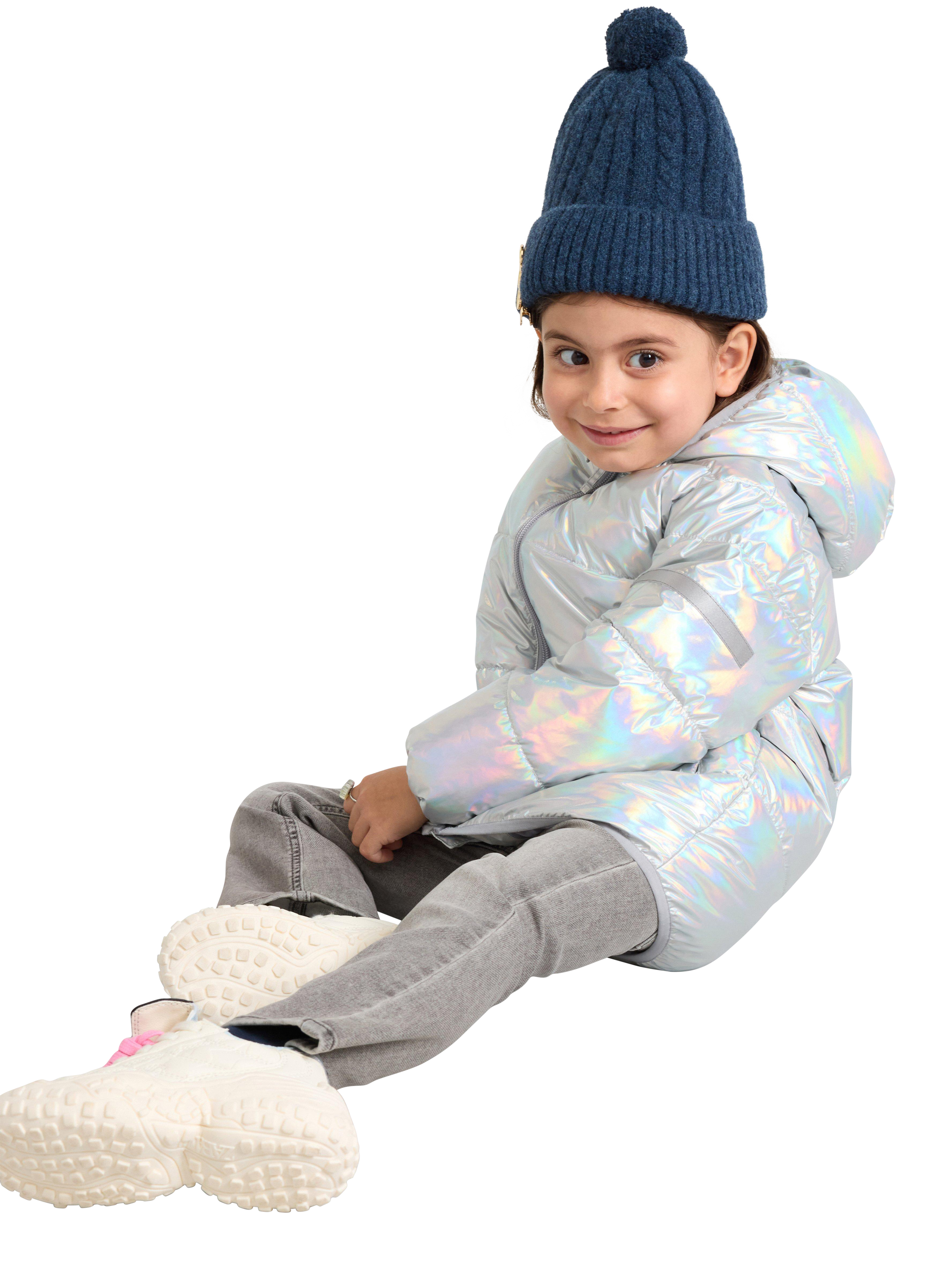 Product image 3 of 6, which shows Lindex Kids' Hooded Puffer Jacket, Silver, 2-3 years