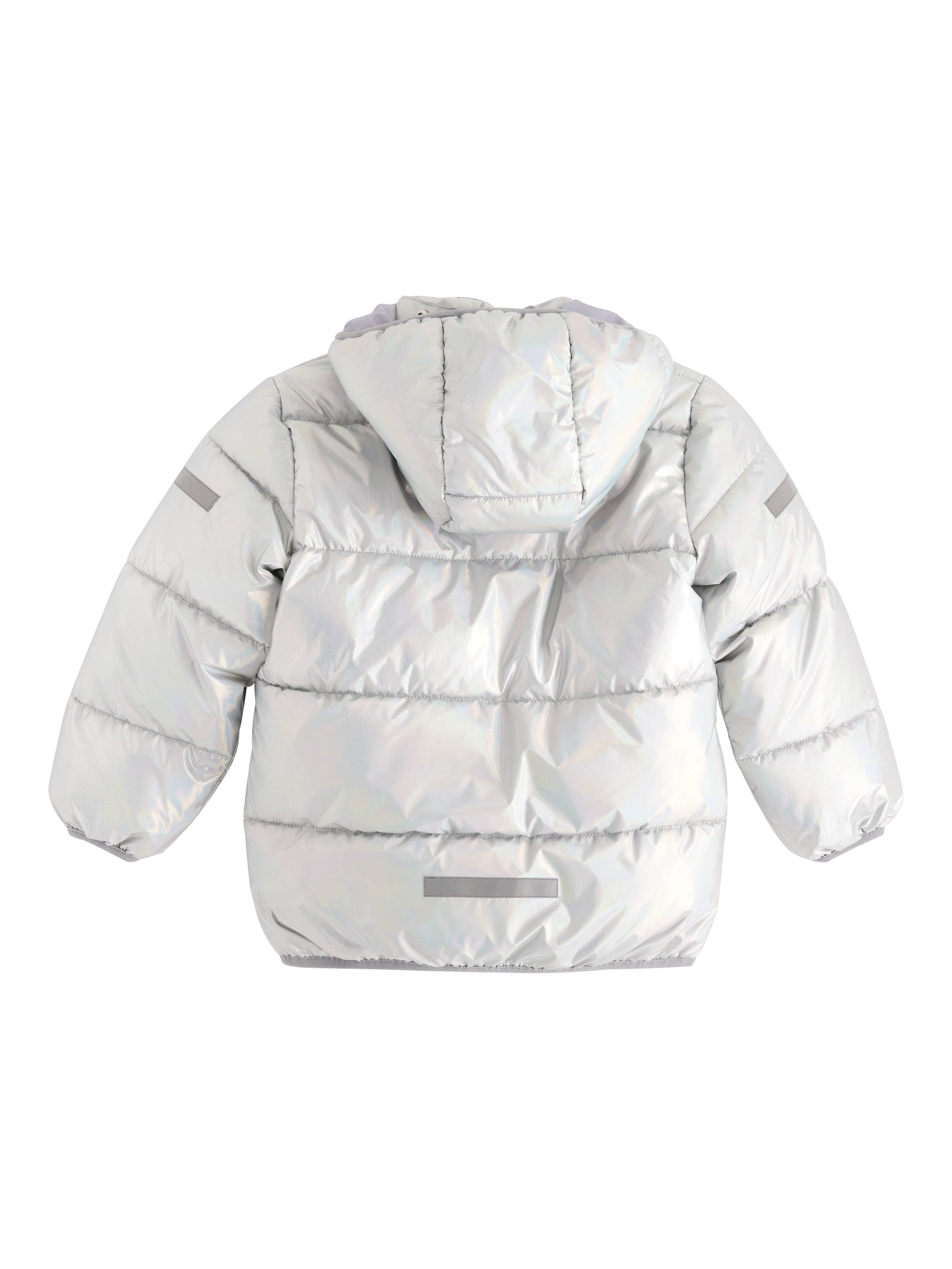 Product image 5 of 6, which shows Lindex Kids' Hooded Puffer Jacket, Silver, 2-3 years