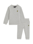 Lyle & Scott Baby Crew Sweatshirt and Jogger Set, Light Grey Marl