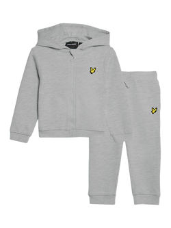 Lyle & Scott Baby Zipped Hoodie and Joggers Set, Light Grey Marl, Light Grey Marl
