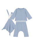 Petit Bateau Baby Cotton 3 Piece Outfit Set, Beach/Marshmallow