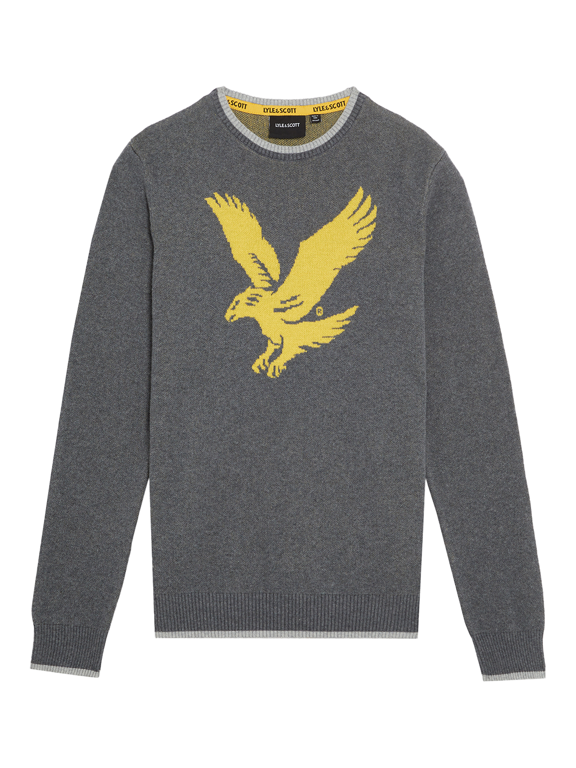 Lyle & Scott Kids' Eagle Intarsia Jumper, Charcoal Marl