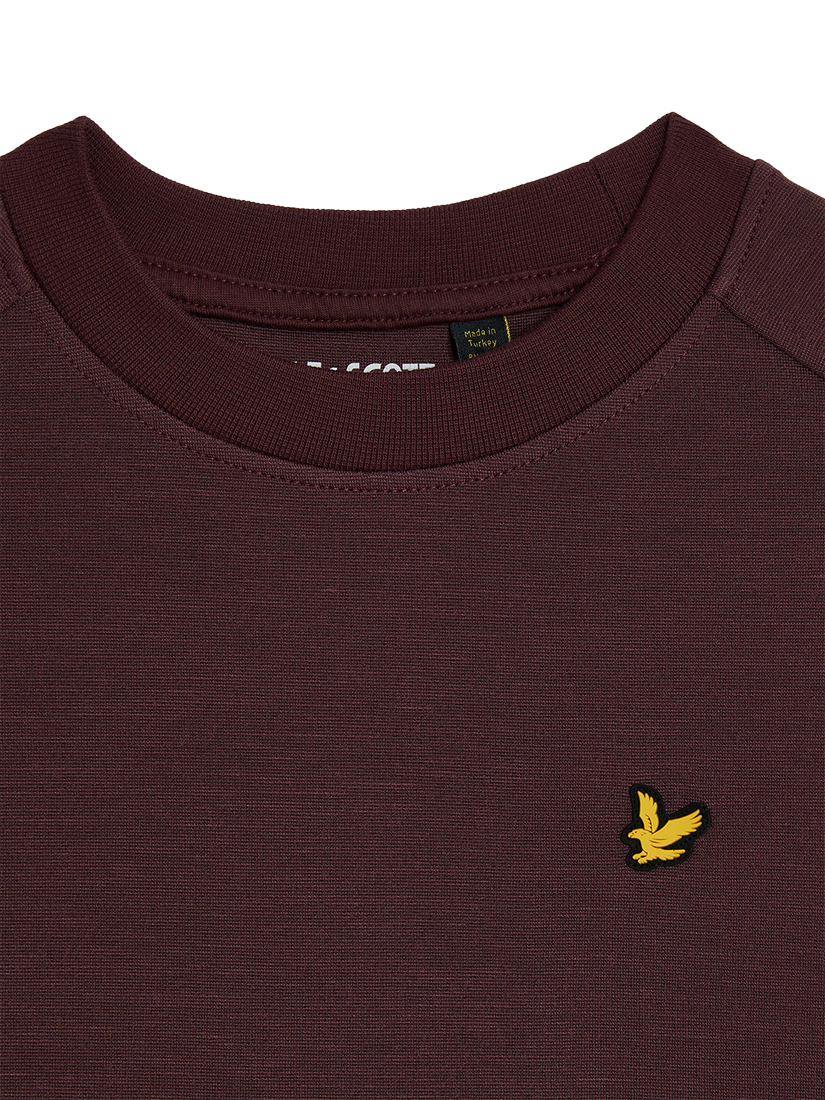 Product image 2 of 3, which shows Lyle & Scott Kids' Fly Fleece Crew Sweatshirt, Burgundy, 9-10 years