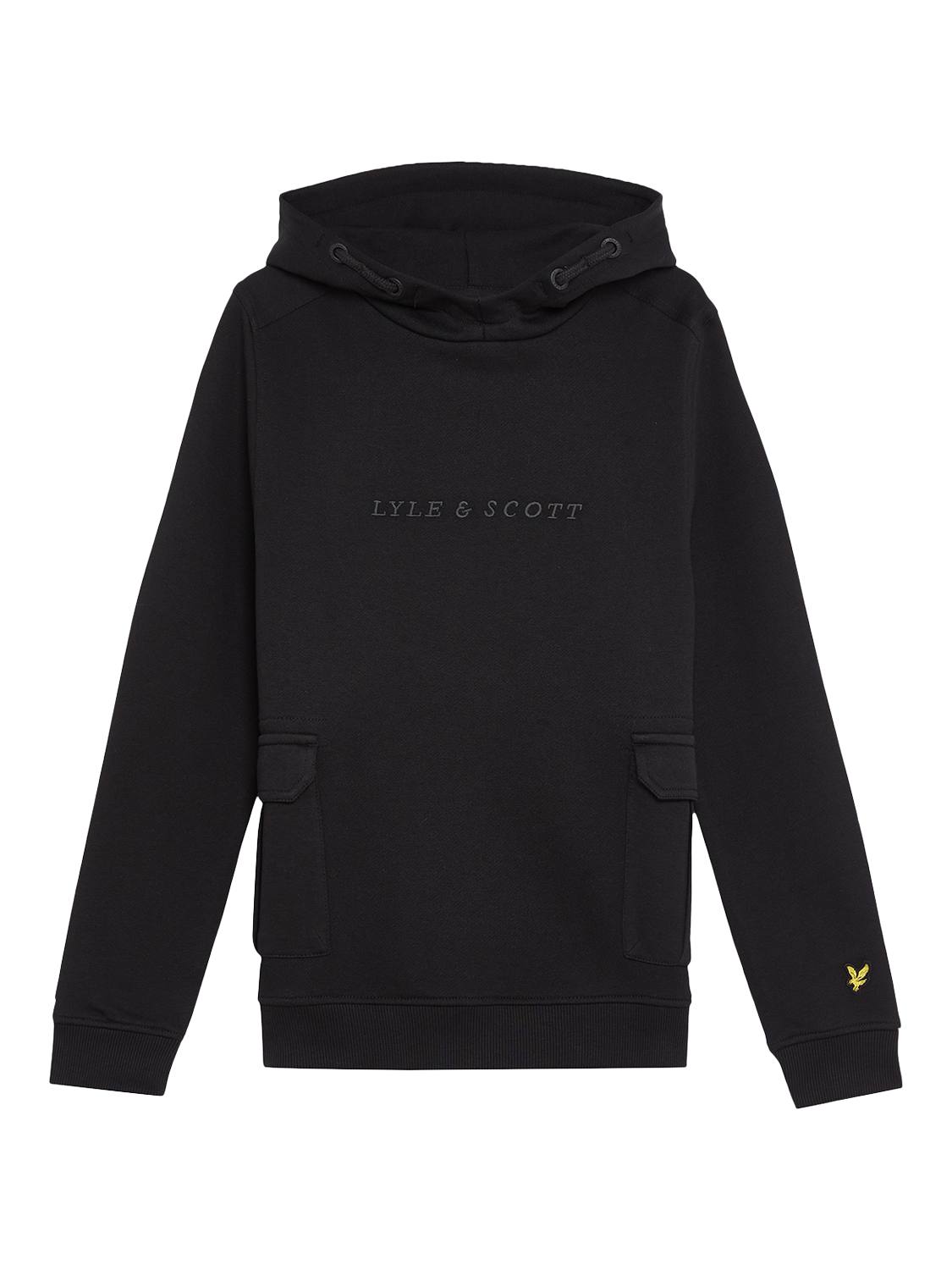 Lyle & Scott Kids' Cargo Pocket Hoodie, Jet Black