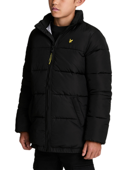 Lyle & Scott Kids' Quilted Puffer Jacket, Jet Black, Jet Black