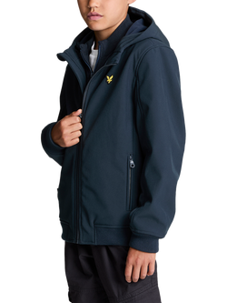 Lyle & Scott Kids' Soft Shell Hooded Jacket, Dark Navy
