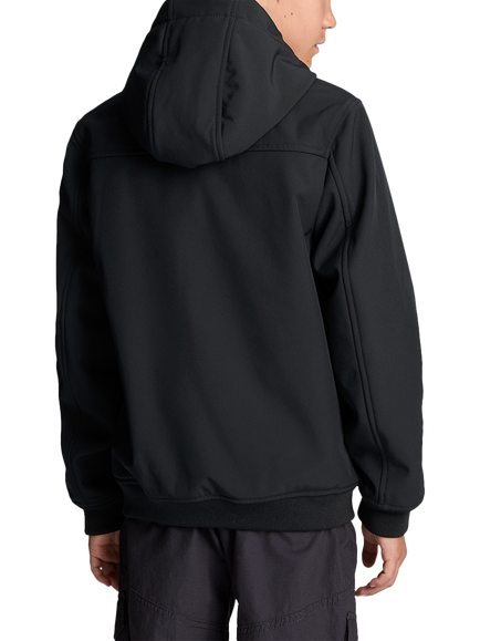 Lyle & Scott Kids' Soft Shell Hooded Jacket, Jet Black - view 2, Jet Black