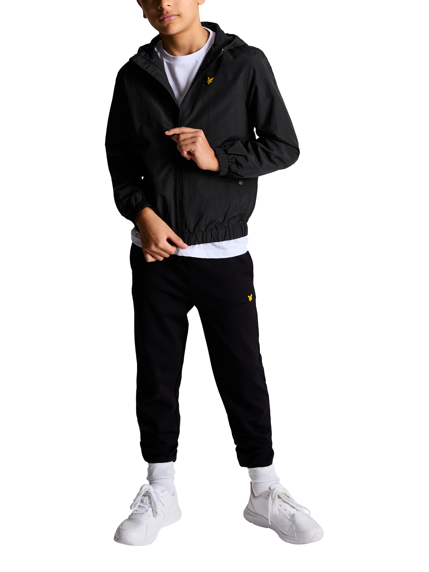 Product image 2 of 5, which shows Lyle & Scott Kids' Zipped Hooded Jacket, Jet Black, 8-9 years