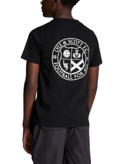 Lyle & Scott Kids' Football Logo T-Shirt, Jet Black - view 2, Jet Black