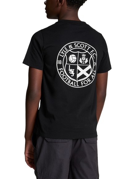 Lyle & Scott Kids' Football Logo T-Shirt, Jet Black - view 2, Jet Black