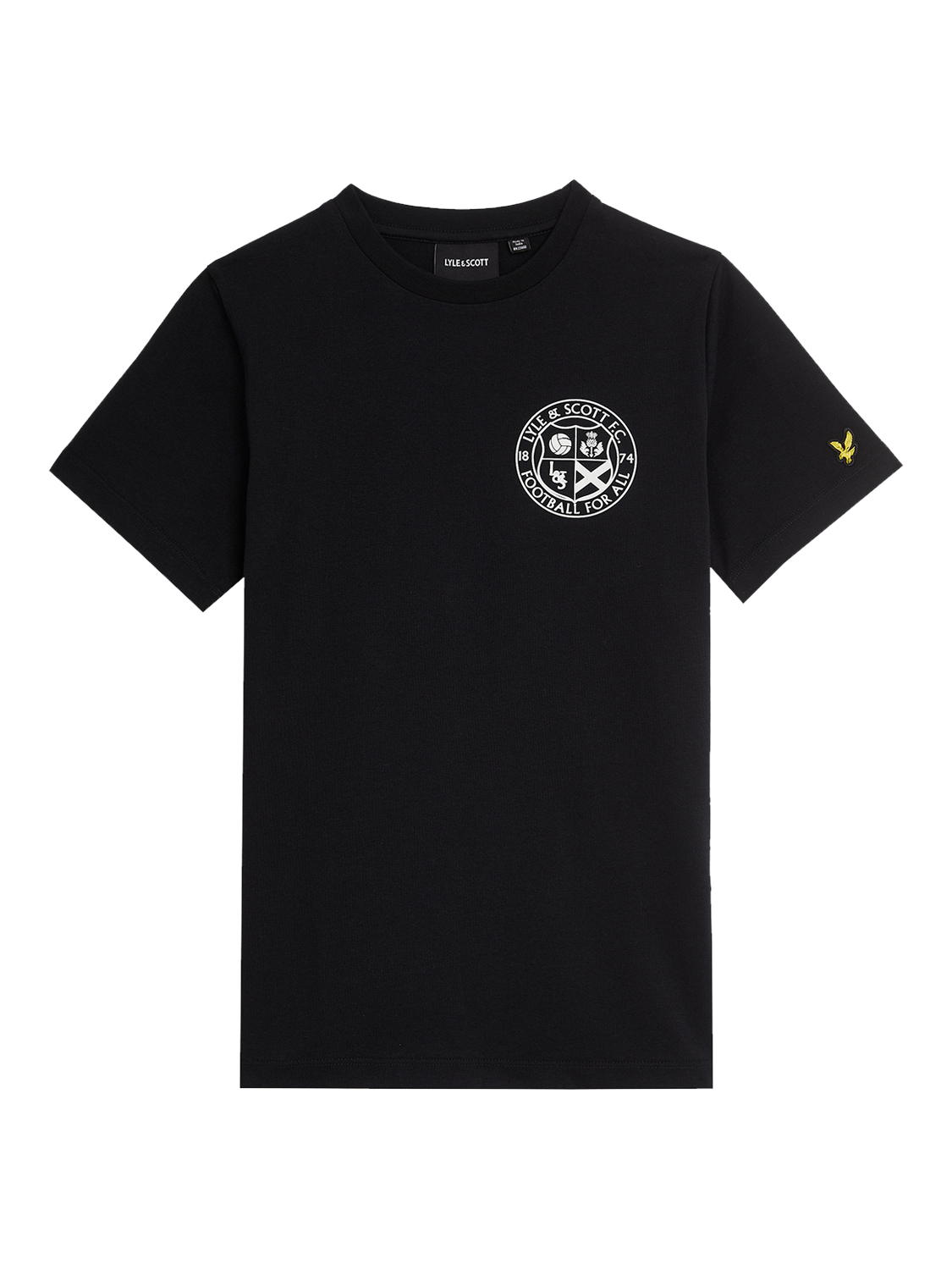 Product image 3 of 7, which shows Lyle & Scott Kids' Football Logo T-Shirt, Jet Black, 3-4 years