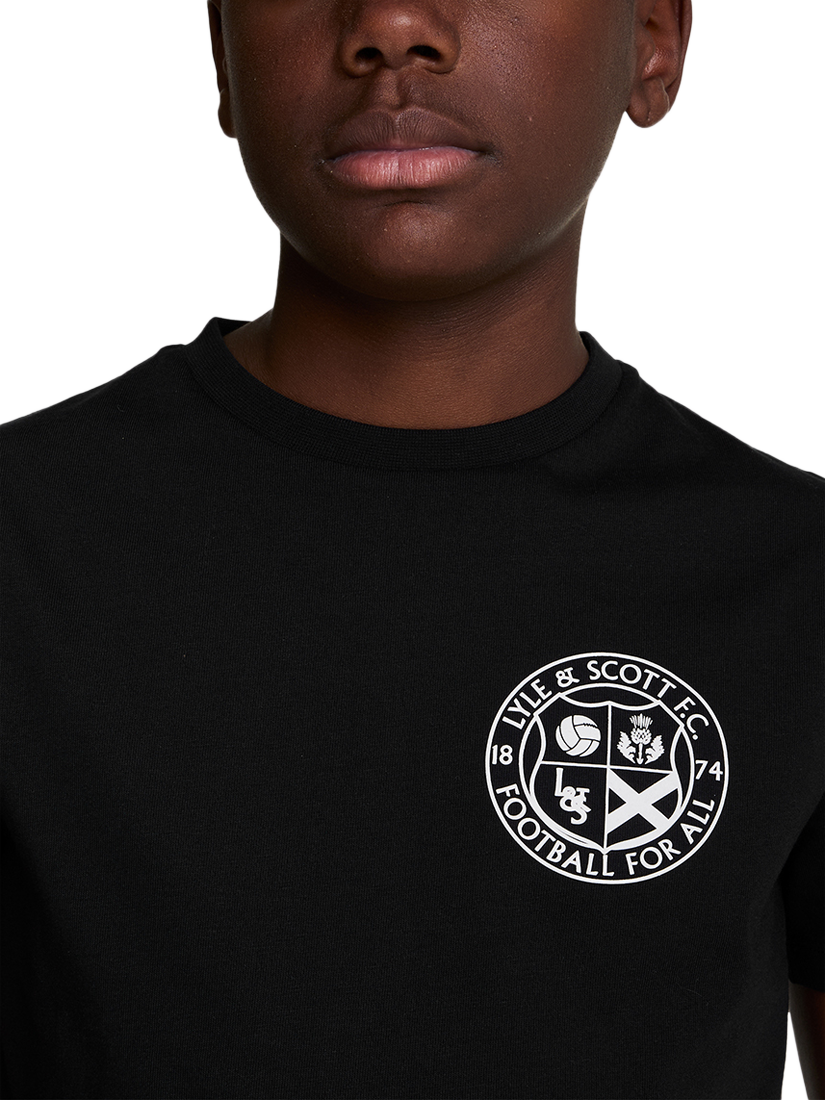 Product image 5 of 7, which shows Lyle & Scott Kids' Football Logo T-Shirt, Jet Black, 3-4 years