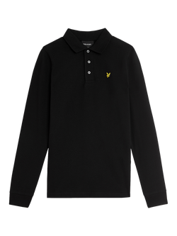 Lyle & Scott Kids' Long Sleeve Polo Shirt, Black