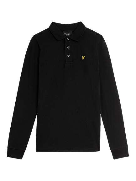 Lyle & Scott Kids' Long Sleeve Polo Shirt, Black