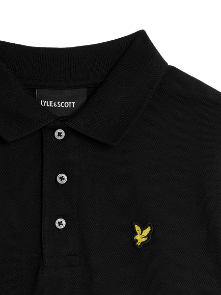 Lyle & Scott Kids' Long Sleeve Polo Shirt - view 2, Black