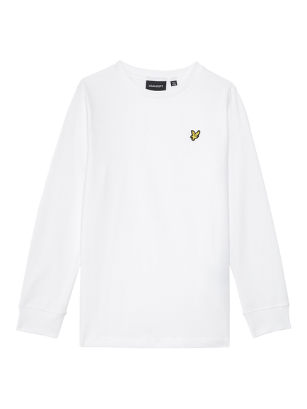 Lyle & Scott Kids' Long Sleeve Cotton Top, White, White