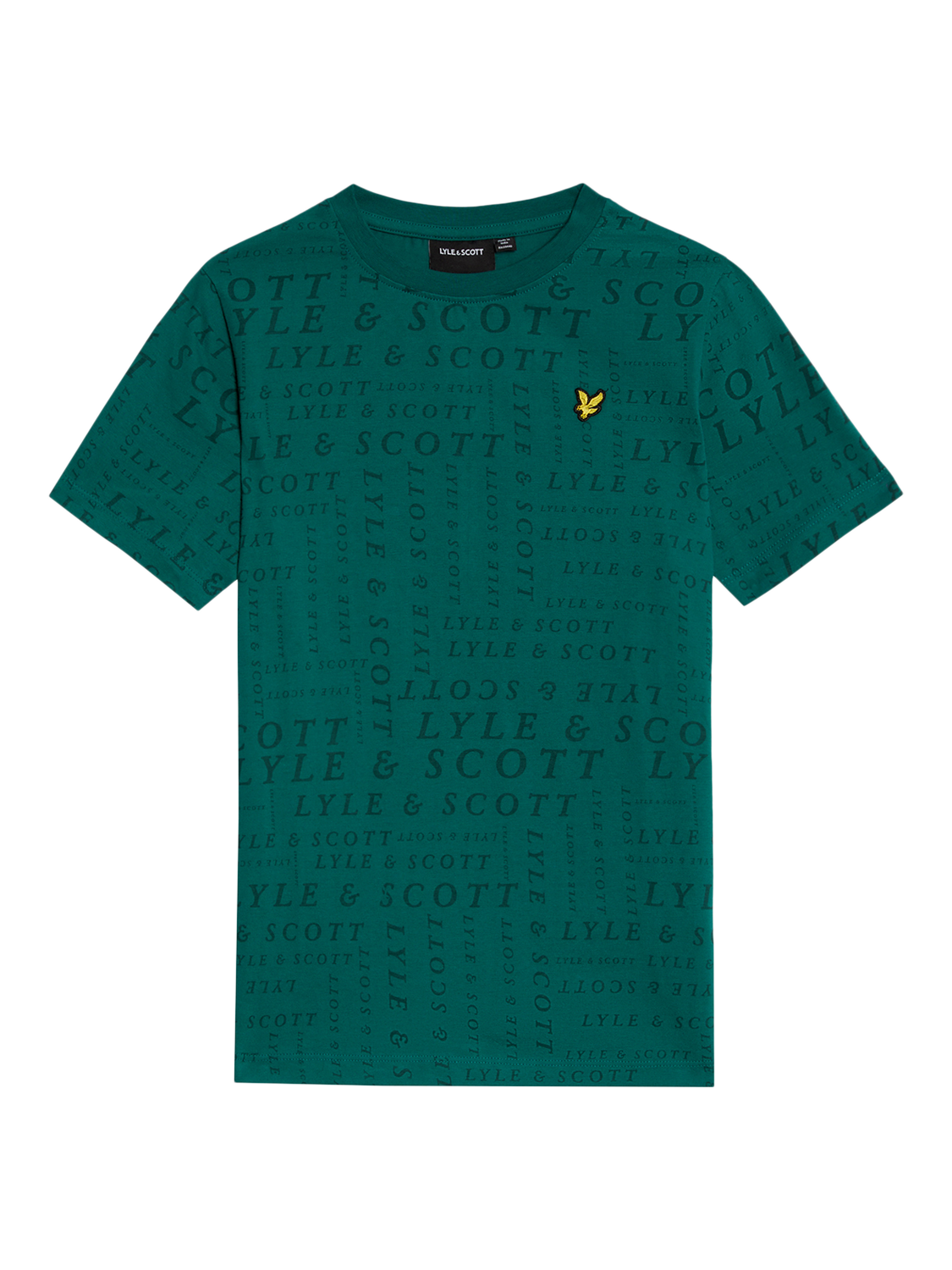 Product image 1 of 3, which shows Lyle & Scott Kids' Logo Print T-Shirt, Deep Emerald, 3-4 years